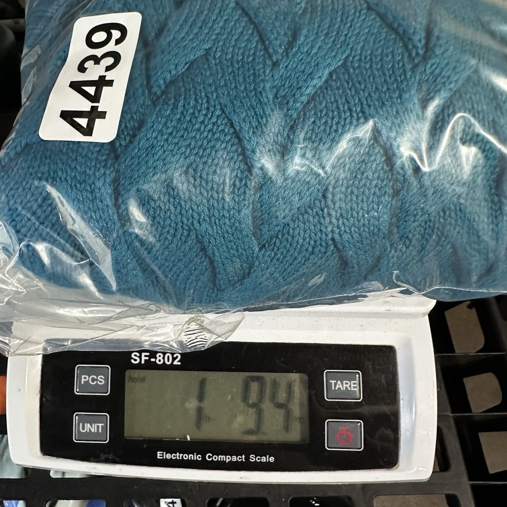 Lands' End Women's Size L 14/16 Drifter Sweater Turquoise Cable Knit 100% Cotton - Picture 8 of 8